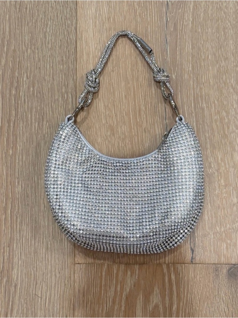 🔘a new day Silver Crystal Rhinestone Mini bag